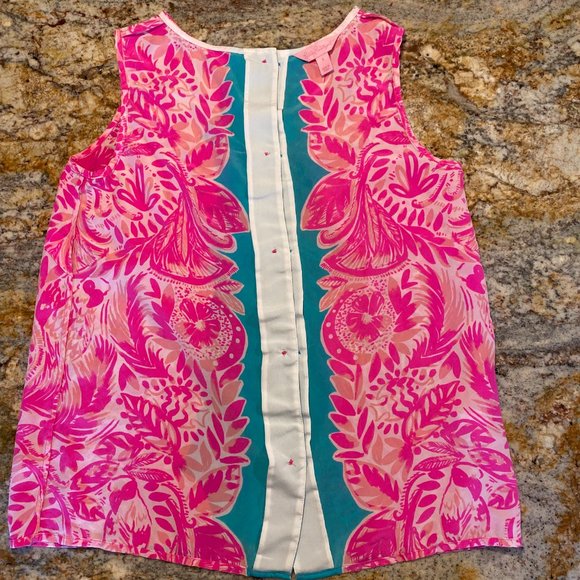 Lilly Pulitzer Iona Silk Shell Tropical Dreams - Small - Picture 6 of 16